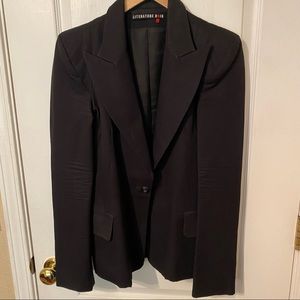 Womens fitted black blazer one button